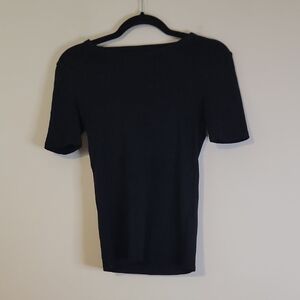 J. Crew Black Perfect Fit Short Sleeve Top